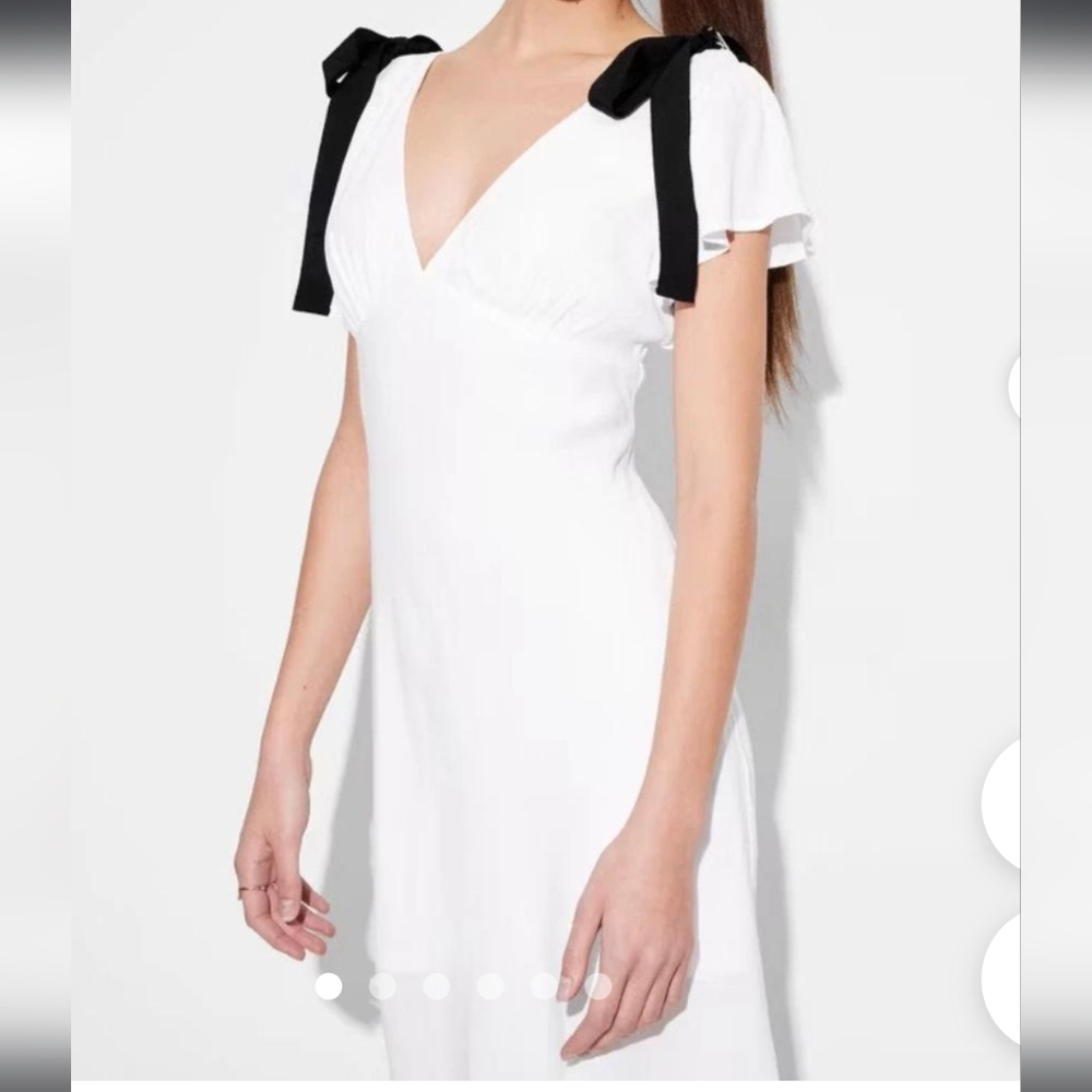 Wild Fable White Dress With Black Ties